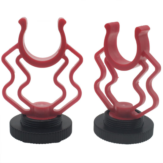 SYCZIOHU 2 PCS Microphone Shock Mount Holder Red Bracket Shockmount for External Video Mic with 1/4'' Screw Female Mount for Making Vlog and Video