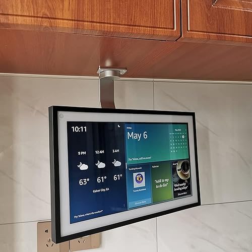 ATOPCAENRT Versatile Under-Cabinet Mount for Amazon Echo Show 15 - Save Space and Customize Viewing Angles Silver 026-02 SX
