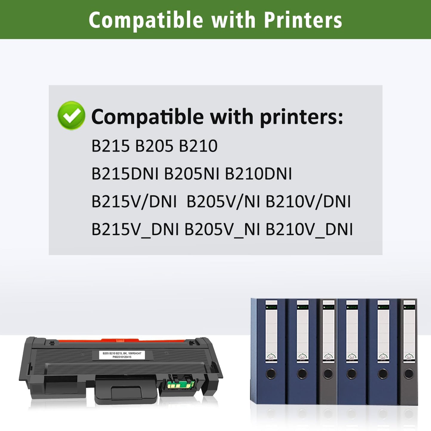 GREENPRINT B205 B210 B215 Compatible Toner Cartridges 2 Blacks High Capacity 3000 Pages for Xerox B215DNI B205DNI B210DNI Printer 106R04347