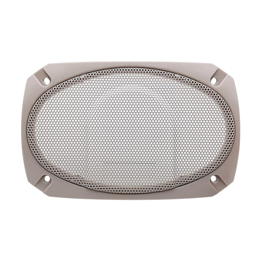 2X DRPSODAC Rectangular Speaker Dust Grill Cover ABS Plastic Decorative Circle Metal Mesh Protection for 4x6 inch Loudspeakers (Gray)