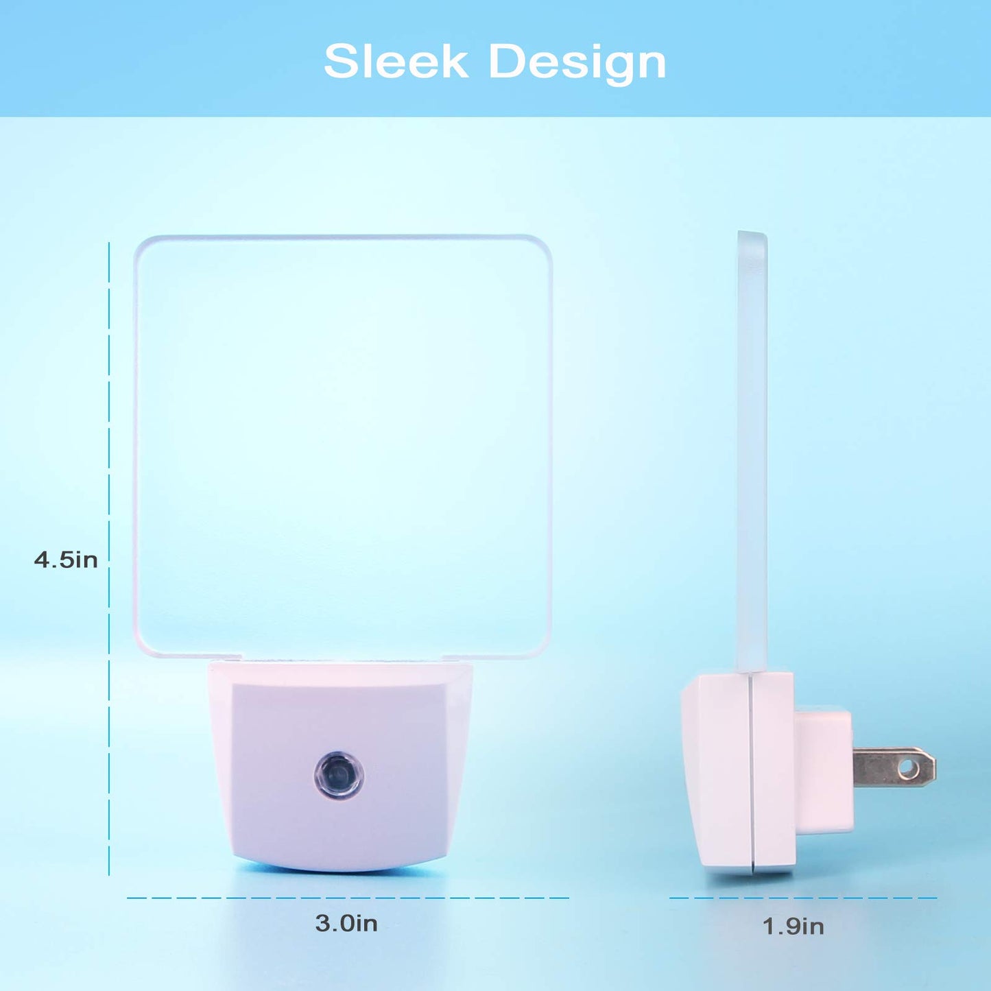 U4GLORY Blue Led Night Light Plug in - 4 Pack Dusk to Dawn Blue Night Light Auto ON Off 0.5W Suitable for Bathroom Hallway Nursery Bedroom Stairs