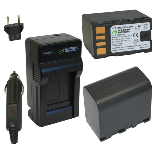 Wasabi Power Battery and Charger Kit for JVC BN-VF823, BN-VF823U and JVC Everio GS-TD1, GY-HM70U, GY-HM100U, GY-HM150U, GZ-HMZ1U, GZ-MG230, GZ-MG255