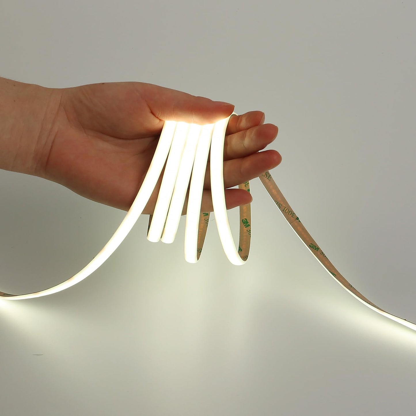 GOMING Diffused 24V 10M/32.8ft COB LED Strip Light Cool White 6000K Milky White Silicone IP65 Waterproof 11W/M 6300LM 3120LEDs CRI 93+ Flexible LED