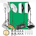 Kshioe 800W 5500K Umbrellas Softbox Continuous Lighting Kit with Backdrop Support System for Photo Studio Product, Portrait and Video Shoot