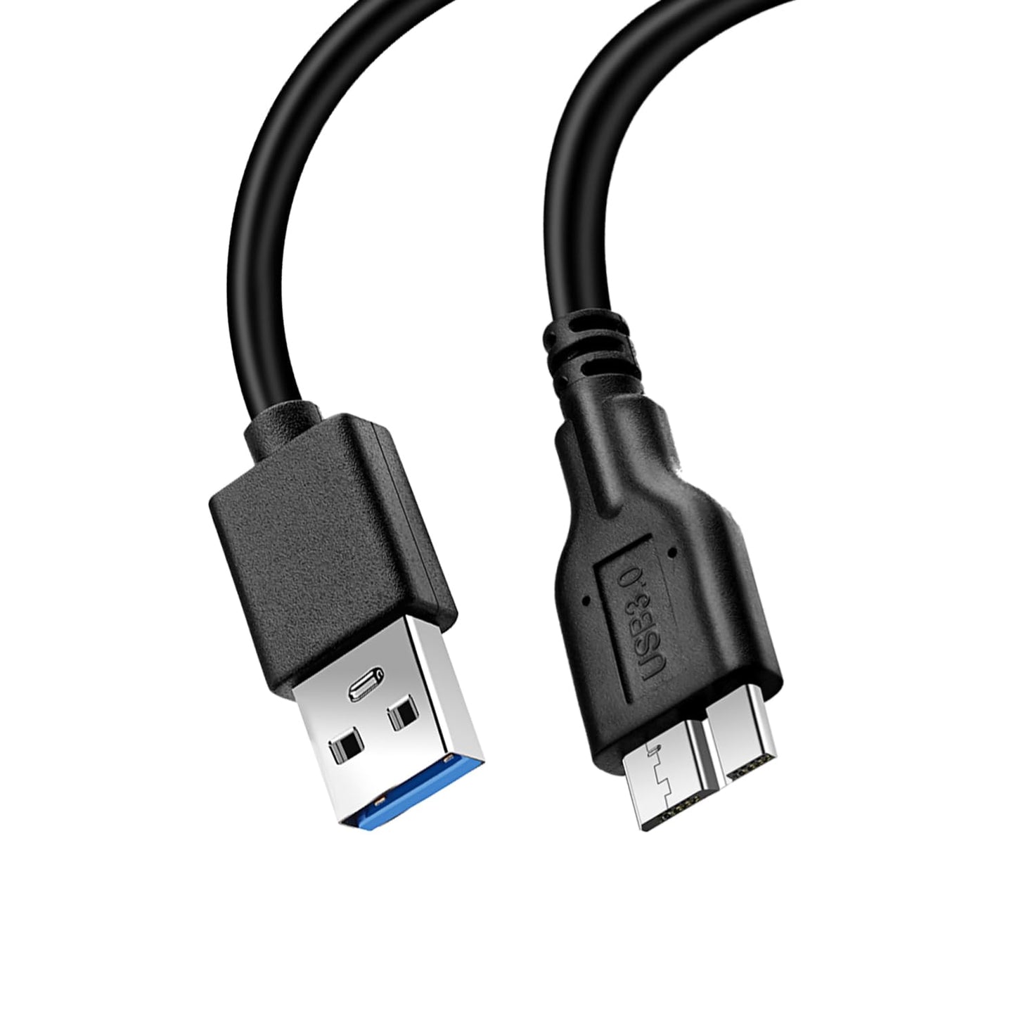 Micro B Cable, 1ft /35cm USB 3.0 A Male to Micro USB 3.0 Sync Cord,Data Wire for Samsung, My Passport and More External Hard Drive(Black)