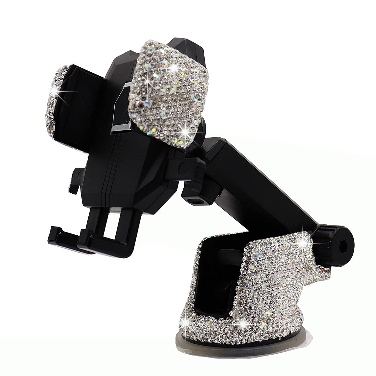Bling Car Phone Mount Holder,Shiny Crystal Rhinestone Phone Stand for Women and Girls, Car Accessories for Windshield Dashboard,Compatible with Most