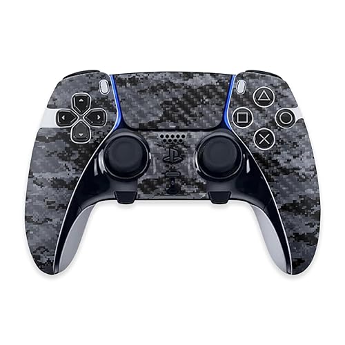 MightySkins Carbon Fiber Skin Compatible with PS5 DualSense Edge Controller - Digital Camo Protective, Durable Textured Carbon Fiber Finish Easy