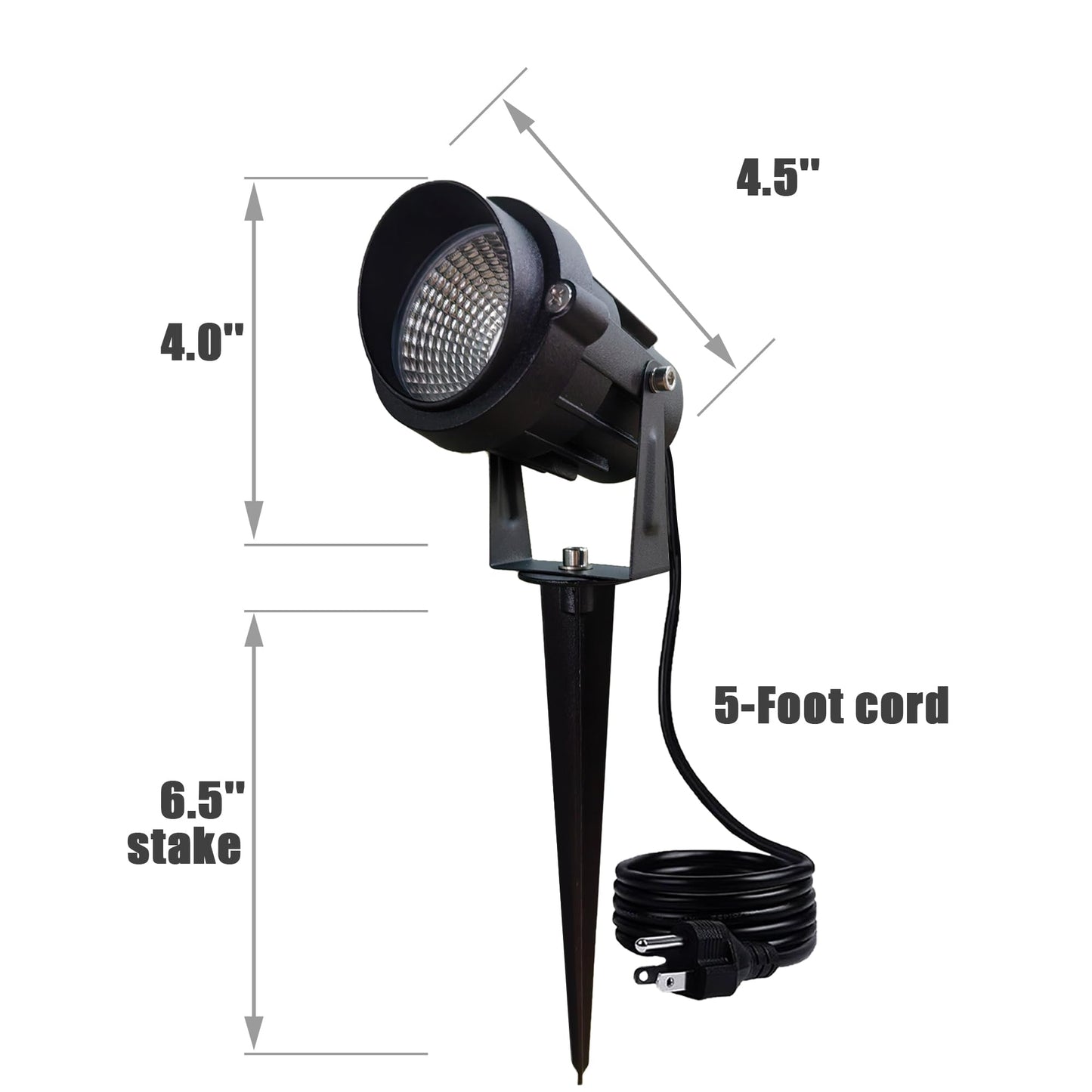 Dobelay Color Spot Light Outdoor 2-Pack, 120V 12W Waterproof LED Landscape Spotlights, Plug-in Durable Spotlight Outdoor for Yard, Garden, Patio