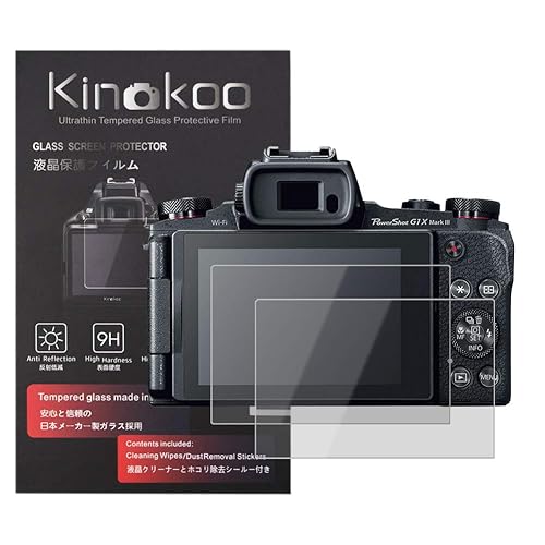 kinokoo EOS M50/EOS M50 Mark II Screen Protector, Tempered Glass Film for Canon EOS M50/EOS M50 Mark II/ M6/M100/ PowerShot G1 X Mark III Digital