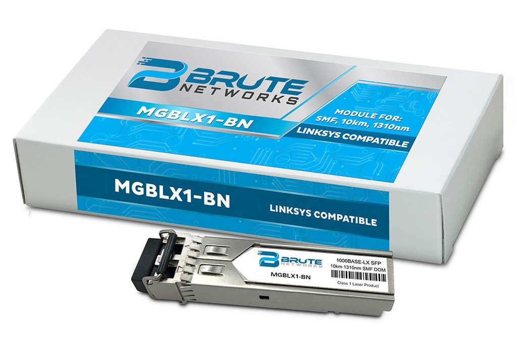 Brute Networks MGBLX1-BN - 1000BASE-LX 10km SMF 1310nm SFP Transceiver (Compatible with OEM PN# MGBLX1)