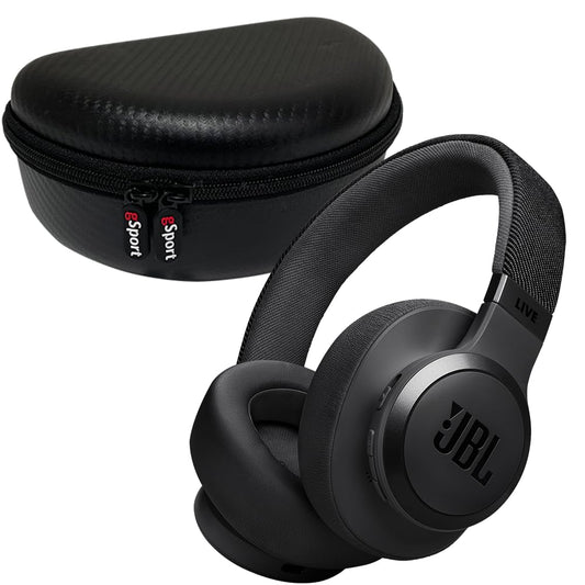 JBL Live 770NC Wireless Over Ear Noise Cancelling Headphone Bundle with gSport Case (Black)