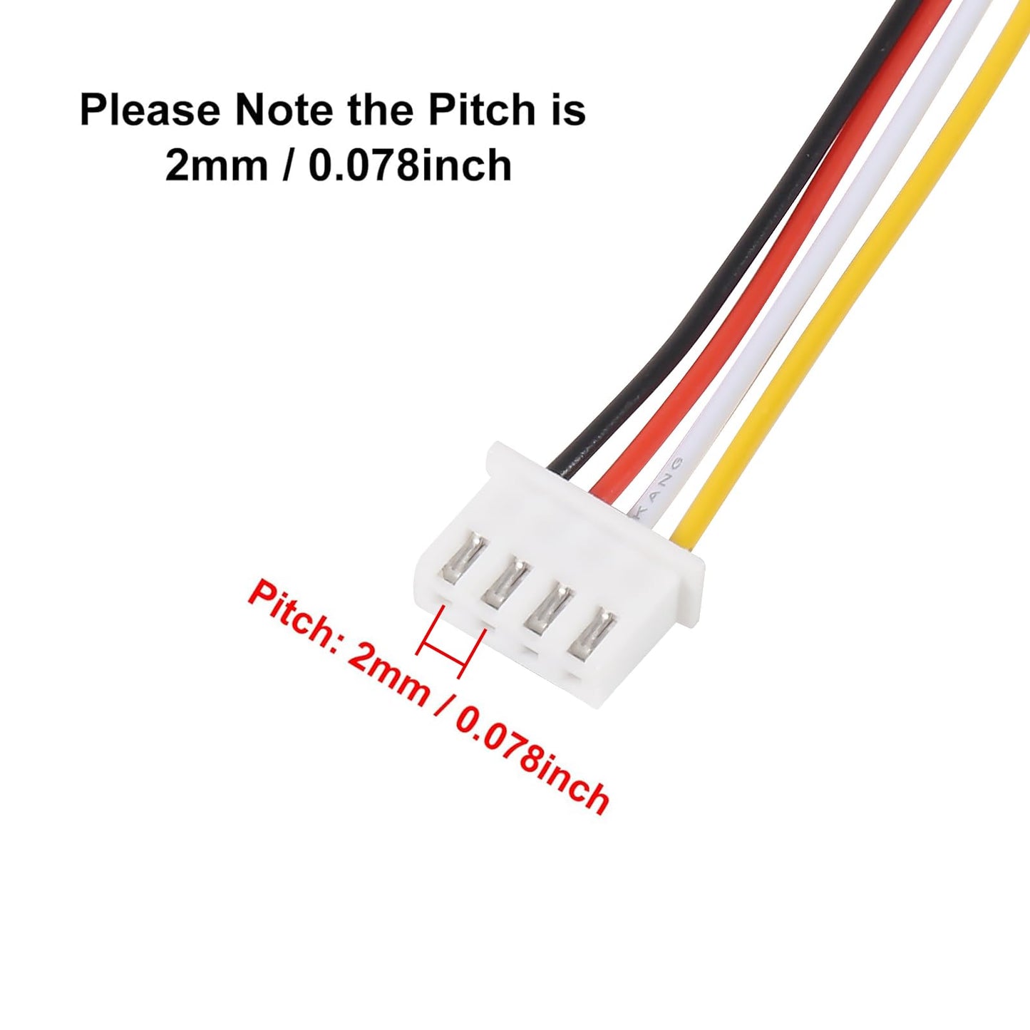Alinan 20pcs JST-XH2.54mm 4 Pin Connector Kit, Included 10pcs Mini 4 Pin 26AWG Female Connector Plug with 200mm Cable Wire and 10pcs Micro 4Pin Male