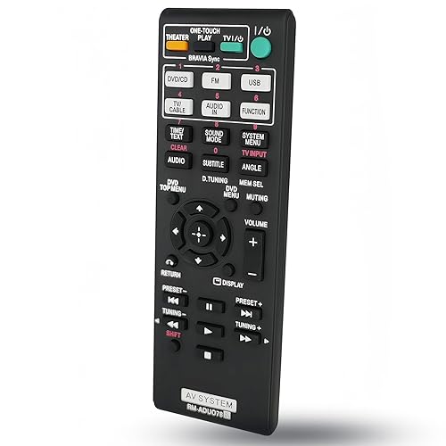 Replacement Remote Control Compatible for Sony DAV-DZ170 RM-ADU078 1-487-641-11 HCDDZ510 DAV-DZ175 HBDDZ171 AV Audio/Video Receiver Home Theater
