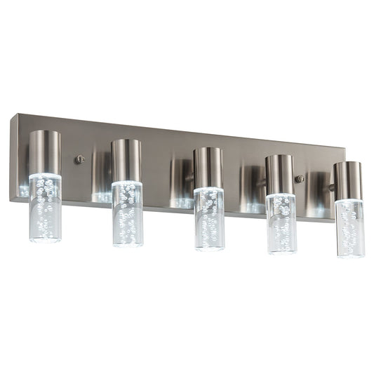 votag 5-Light Bathroom Light Fixtures, Modern Led Vanity Lights 40W 6000K (Non-dimmable) Brushed Nickel Vanity Lights Bathroom Fixture. for Bathroom
