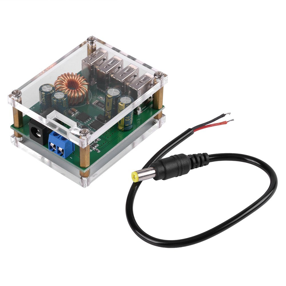 DC 7-60V to 5V Voltage Step Down Power Converter 5A Board Module Transformer with 4 USB Ports
