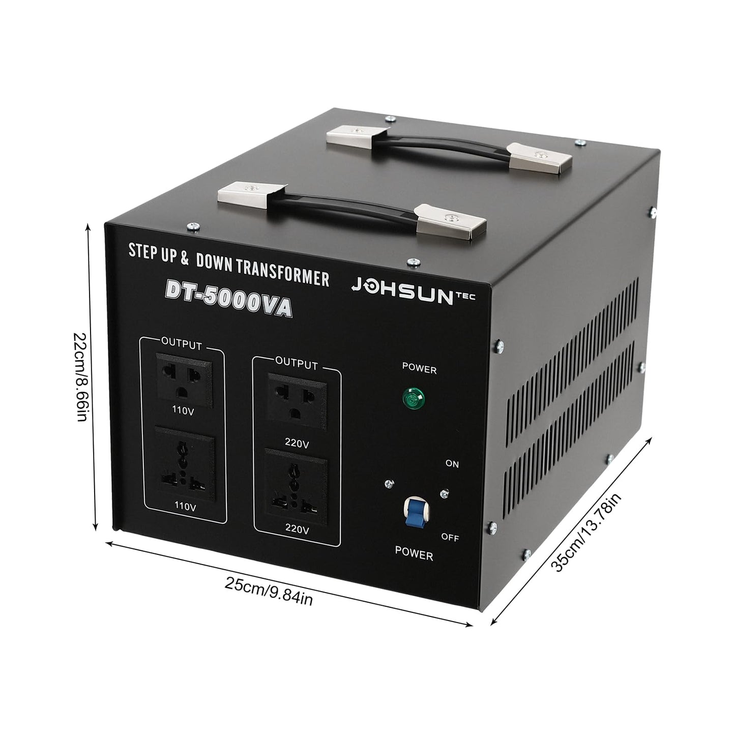 Voltage Converter Transformer, DT-5000VA 110V/220V Step Up/Down Power Converter with 4 Outlets Power Converter Voltage Regulator Stabilizer