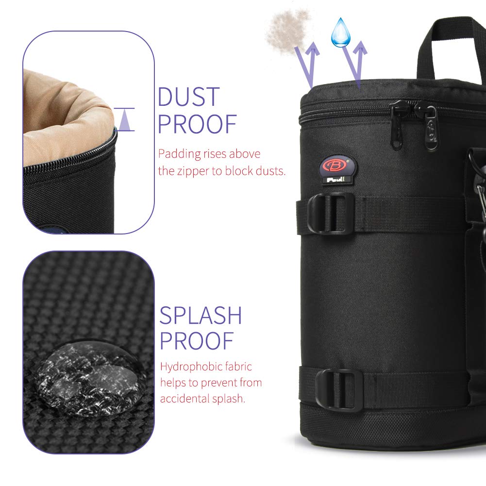 BPAULL Lens Pouch For DSLR Camera Lens Fits for Canon, Nikon, Pentax, Sony, Olympus, Panasonic, and other Lens BL-0009