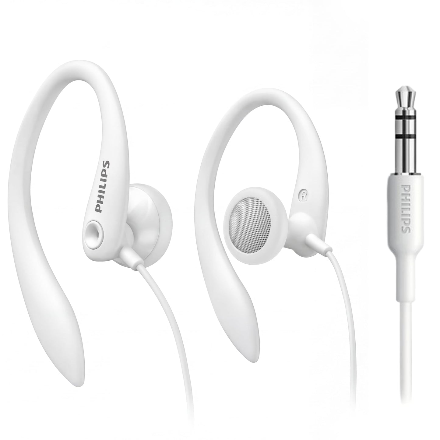 PHILIPS SHS3200WT Flexible Earhook Headphones, White