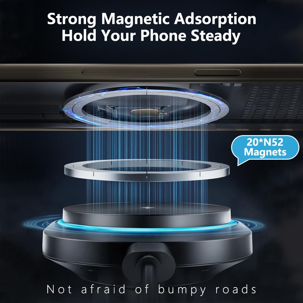 ZChan Wireless Car Charger for Honda Civic 2026-2022(NOT CRV/Accord),Customized Wireless Charger Pad with Auto-Clamping,15W Qi Fast Charging Pad,Car