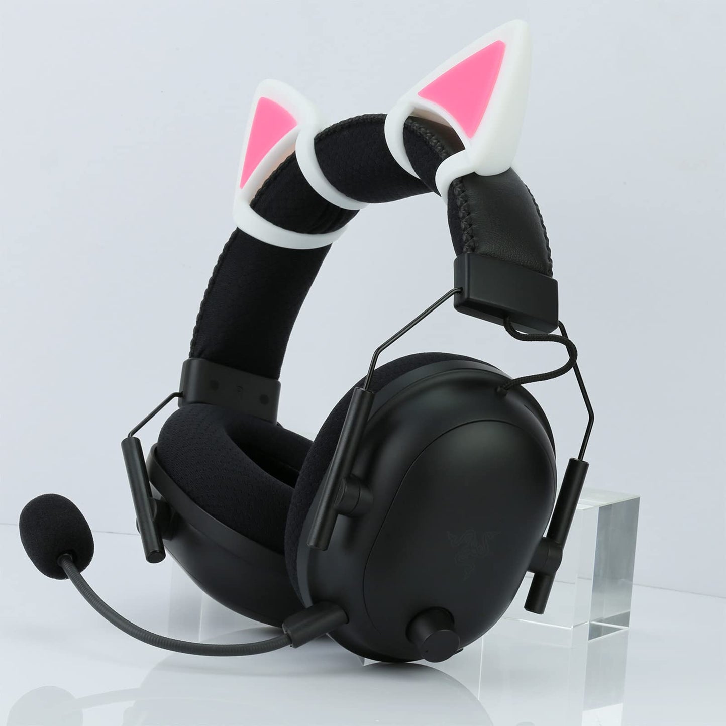 LEFXMOPHY Cat Ears for Bose Sony Razer Headset, Kitty Ear Pink Glow in Dark