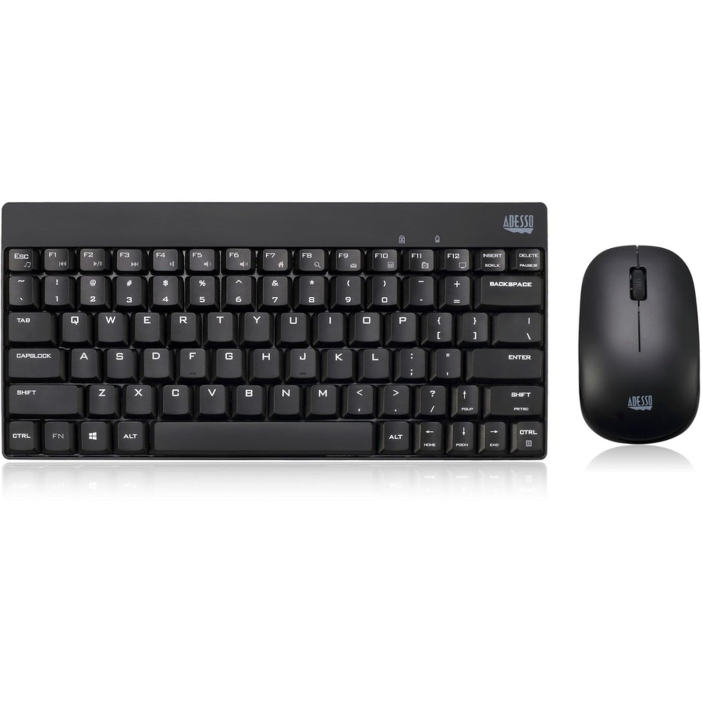 Adesso WKB-1100CB Natural Ergonomic Wireless Spill Resistant Mini Keyboard & Mouse Combo