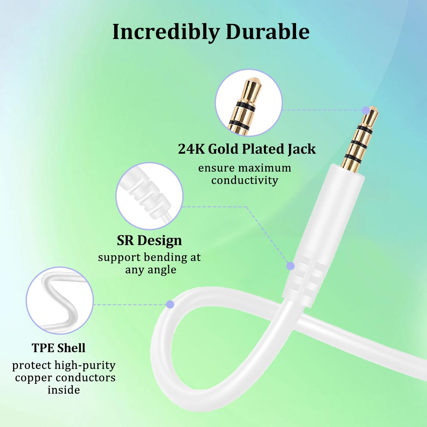 Replacement Audio Cable Cord for Beats Headphones 3.5mm to 3.5mm Aux Wire Compatible with Beats Solo 4 Studio Pro Studio3 Solo3 Solo2 Sony WH-1000XM6…