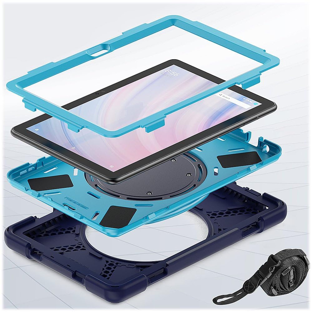 SaharaCase Amazon Fire HD 10 (2023) Splash Series Heavy Duty Case - Integrated Kickstand, Built-in Screen Protector, Convenient Handle (Blue)