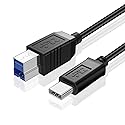 TNP USB Type C (USB-C) to Type B (USB-B) Cable (6FT) Black -Upstream SuperSpeed Standard USB 3.1 Male Port with Reversible Type C Connector Design
