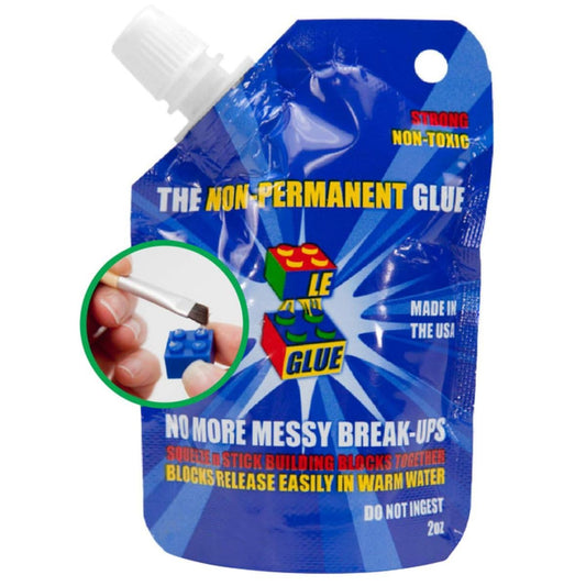 Le Glue Temporary Glue - Compatible with Legos - Non-Permanent Clear Adhesive for Plastic Building Blocks - No Messy Break-Ups - Non-Toxic Formula…