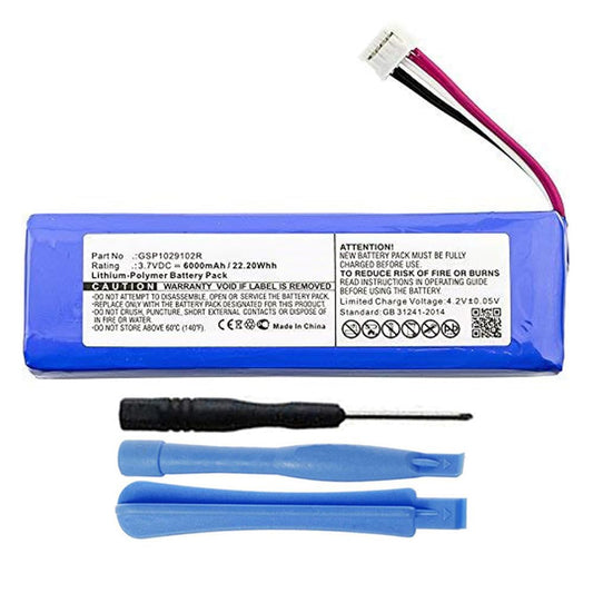 MPF Products 6000mAh GSP1029102R Battery Replacement Compatible with JBL Charge 3 (2015) and Select Charge 2+ Waterproof Bluetooth Speaker