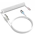 MAMBASNAKE C01 Ultra RGB Coiled Keyboard Cable,Pro Custom USB-C Aviator Cable for Gaming Keyboards,Stable Dual-Sleeved Design,2m Type-C to USB-A