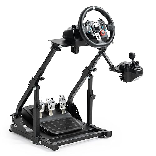 Hottoby G923 Racing Steering Wheel Stand Reinforcement Bar Fit for Logitech Thrustmaster G27,G29,G920 T300RS,T80,T150 Driving Simulator Frame,No