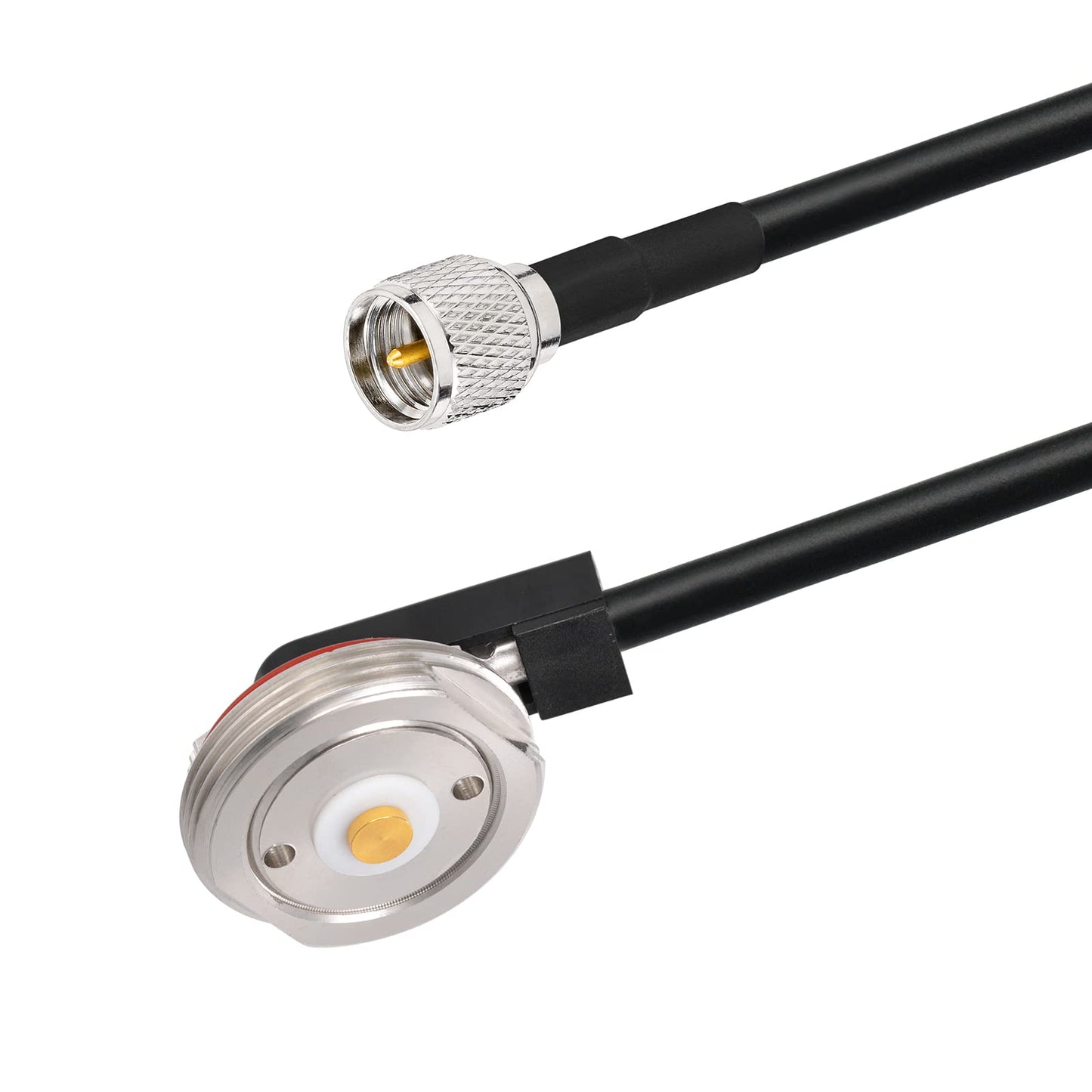 Eightwood NMO Antenna Mount to Mini-UHF Male Extension Cable RG58 16.4 feet for Two-Way CB Mobile Radio, Radio Antenna, Radio Scanner