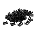 uxcell Plastic Wire Buddle Cable Tie Mount Saddle 9mm 100pcs Black