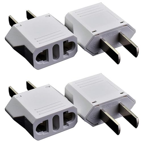 4 Pack of ALINNA Europe to US Plug Adapter, Australia China Italy Switzerland Europe to US America Travel Plug Adapter AC Outlet Power Converter…