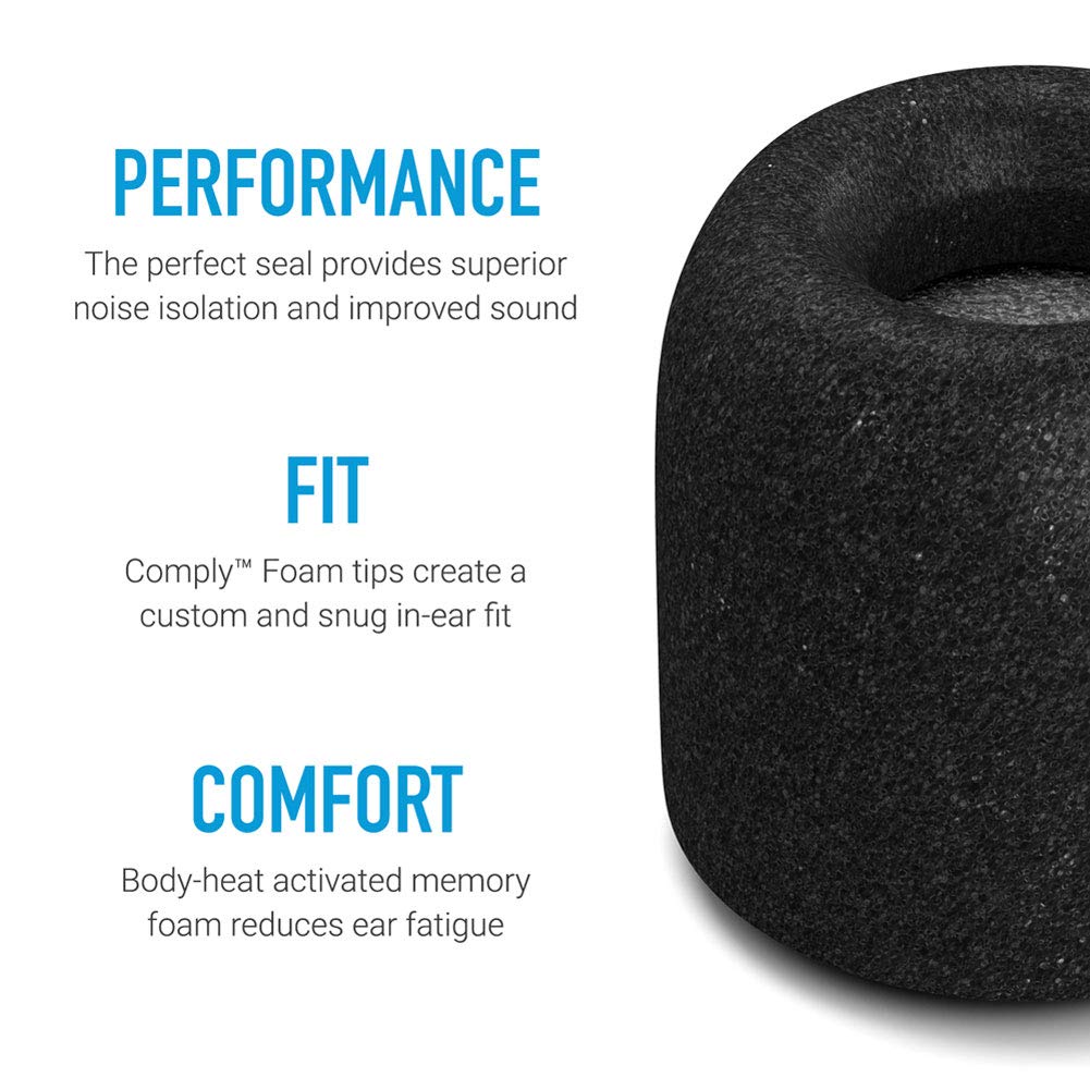 Comply TW-170-A | Memory Foam Replacement Earbud Tips for Bowers & Wilkins, Jabra, SteelSeries, TOZO, Soundcore | Ultimate Comfort, Secure Fit