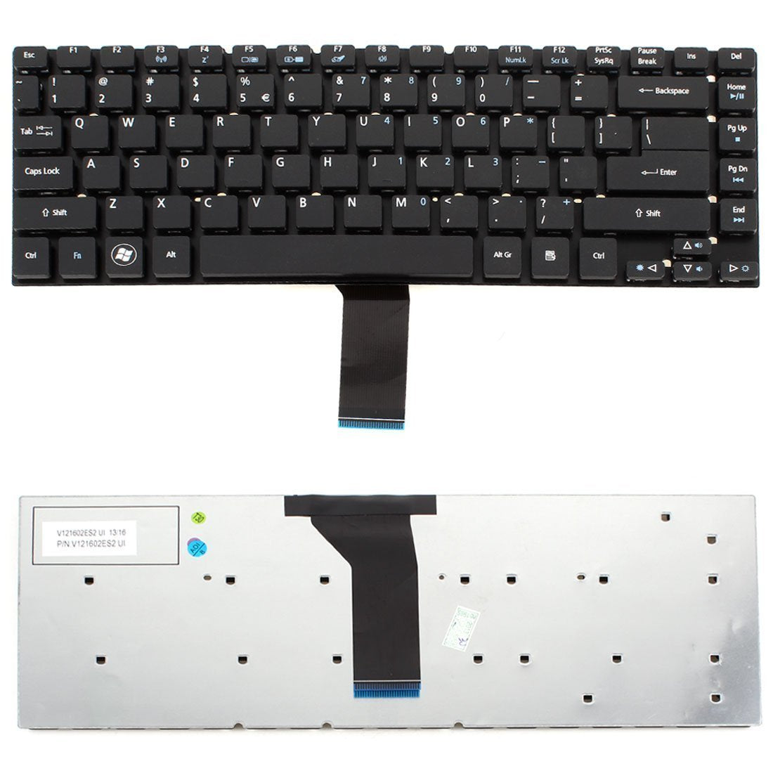 New Laptop Keyboard (Without Frame) Replacement for Acer Aspire ES1-411 ES1-431 Gateway NE NE511 US Layout Black Color