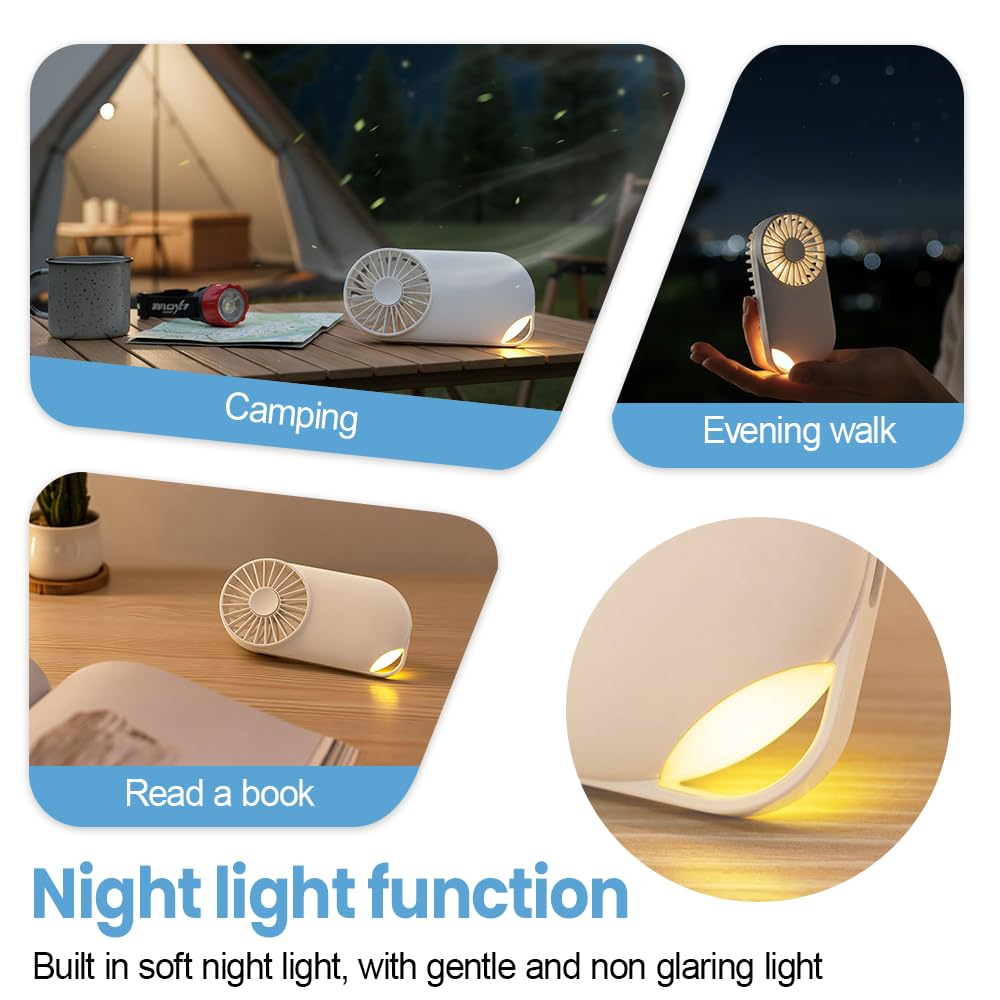 DONGKER USB Handheld Fan,4 Speed Personal Cooling Fan 1200mAh Battery for Summer, Travel, Bedroom, Car, Outdoor, Kitchen