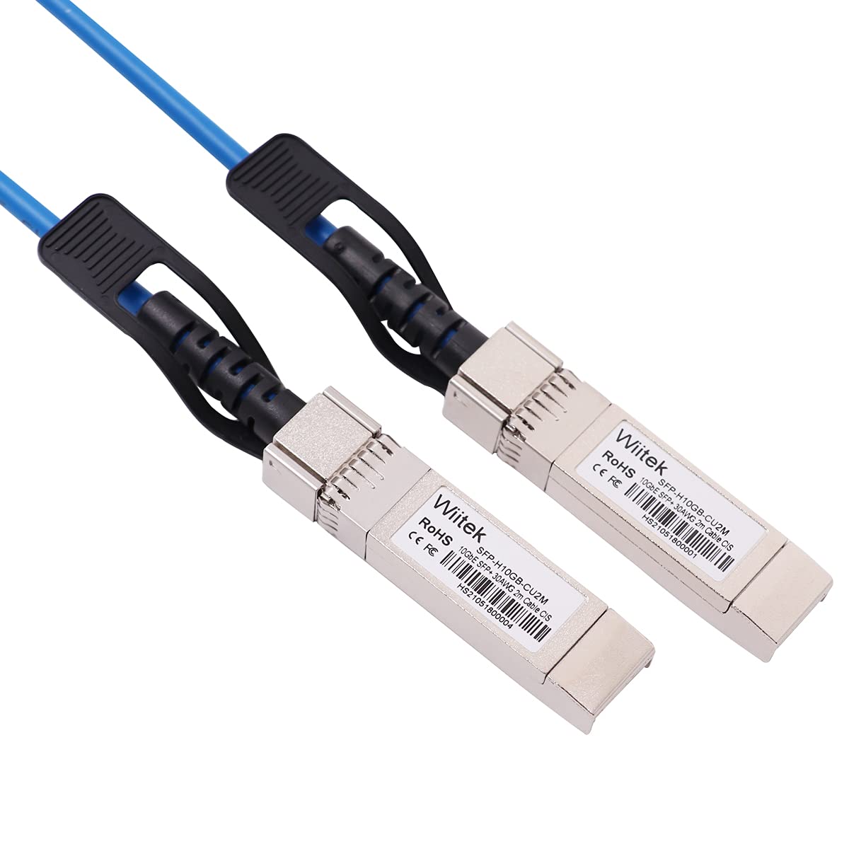 [Blue Colored] 2m 10G SFP+ DAC Twinax Cable, 10Gbase-CU SFP+ Copper Cable, Compatible for Cisco SFP-H10GB-CU2M, Ubiquiti, Juniper, Mellanox, Mikrotik
