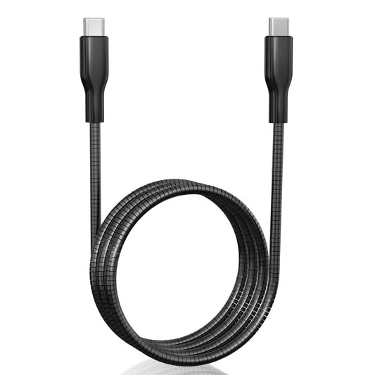 Diliichar 60W Metal Braided USB-C to USB-C Cable 6.6ft, Cat & Dog Chew Proof USB C Cable with Data Sync, Type C Metal Charging Cord for iPhone