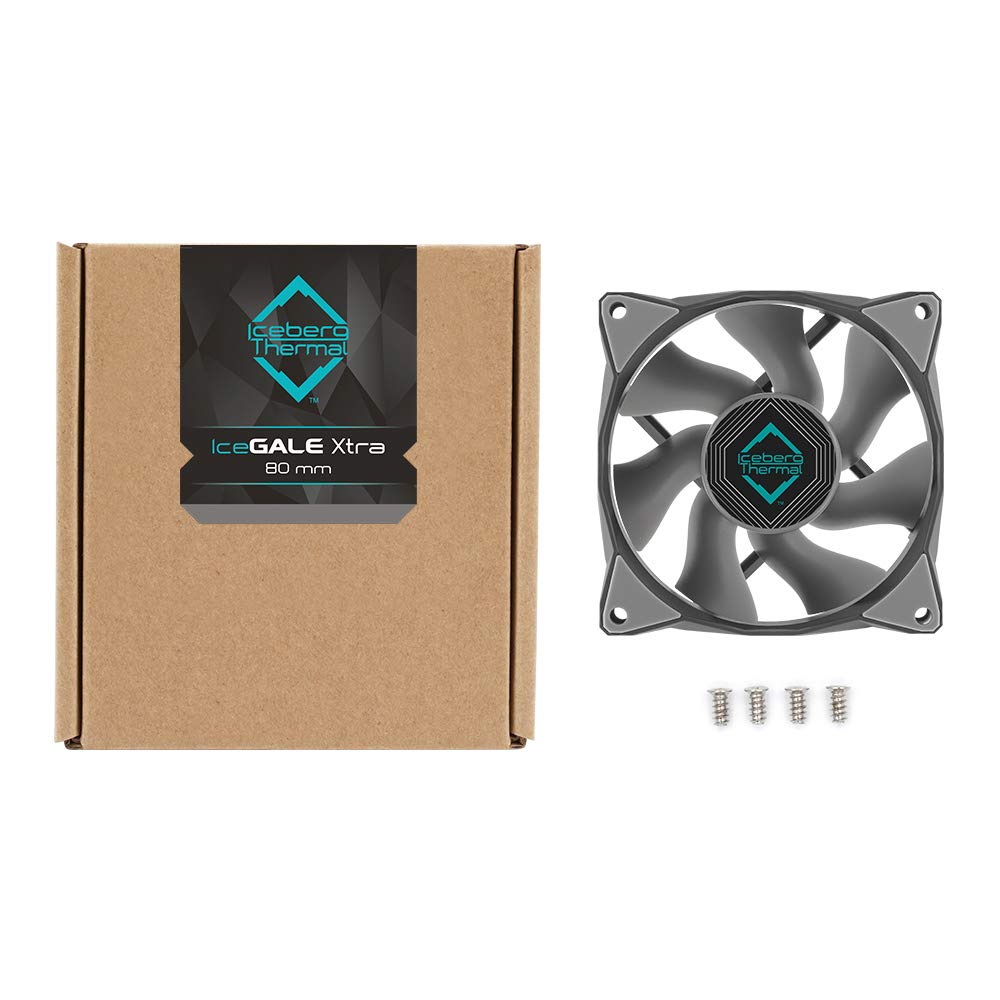 Iceberg Thermal IceGALE Xtra 80mm PWM High Performance Case Fan 3-Pack (Gray)