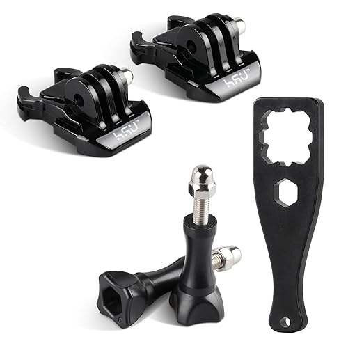 HSU Quick Release Buckle Clip Basic Base Mount, Long Thumb Screw Accessory Kit for GoPro Hero 13 12 11 10 9 8 7 6 5 4 3+ 3 AKASO Campark and Other