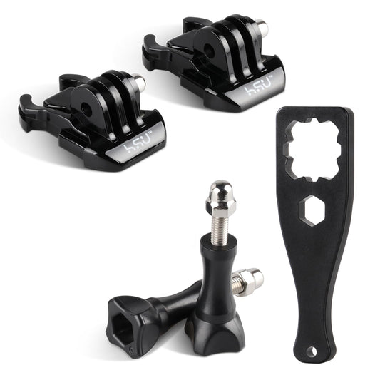 HSU Quick Release Buckle Clip Basic Base Mount, Long Thumb Screw Accessory Kit for GoPro Hero 13 12 11 10 9 8 7 6 5 4 3+ 3 AKASO Campark and Other