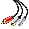 belipro 3.5mm Female to 2RCA Audio Cable 16Ft, 1/8" TRS Stereo to Dual RCA Jack Adapter for Smartphones, MP3, Tablets, Home Theater…………
