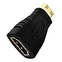 VCE Mini HDMI to HDMI Adapter, 4K HDMI Female to Mini HDMI Male Adapter, Gold Plated Connector Compatible with Raspberry Pi, Camera, Camcorder, DSLR
