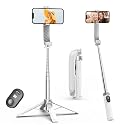 Phone Tripod & Selfie Stick, Lightweight All in One Phone Tripods with Wireless Remote, Portable Smartphone Tripod Stand Compatible