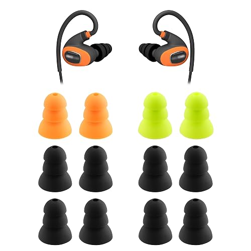 NANLANFAN Replacement Triple Flange Ear Tips for ISOtunes PRO/PRO Aware/Sport Advance BT/Wired/Xtra 2.0 Earbuds, Soft Silicone Ear Tips, 6 Pairs