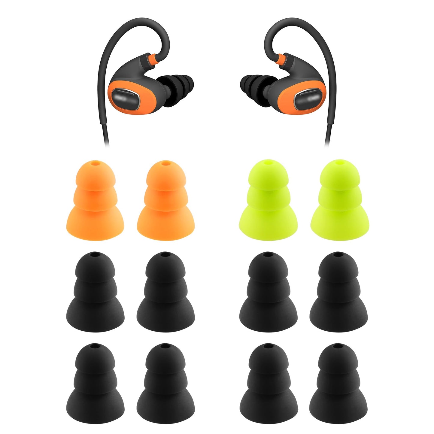 NANLANFAN Replacement Triple Flange Ear Tips for ISOtunes PRO/PRO Aware/Sport Advance BT/Wired/Xtra 2.0 Earbuds, Soft Silicone Ear Tips, 6 Pairs