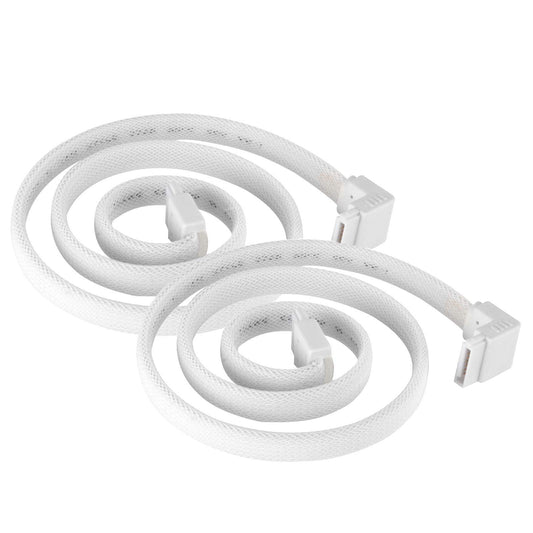 Silverstone Technology CP08W 90 Degree SATA 3 Sleeved White Cable with EMI Guard for 6Gb/s 2-Pack, SST-CP08W-USA-2PACK