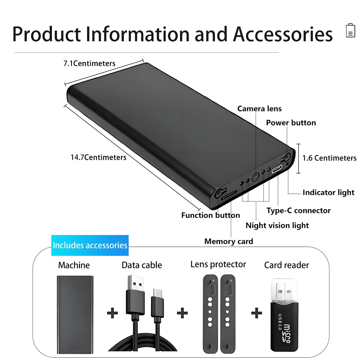 Portable Mini Home Camera - HD 1080P Nanny Security Camera - Indoor Surveillance Camera, featuring automatic night vision, motion detection, gravity